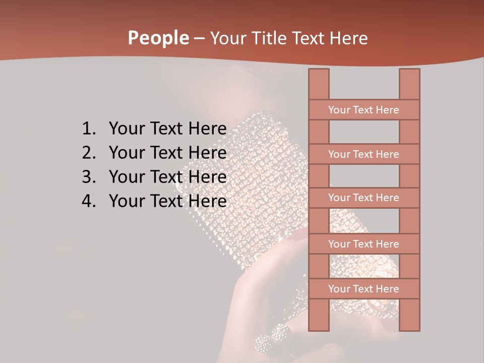 A Woman Holding A Cell Phone In Her Hand PowerPoint Template