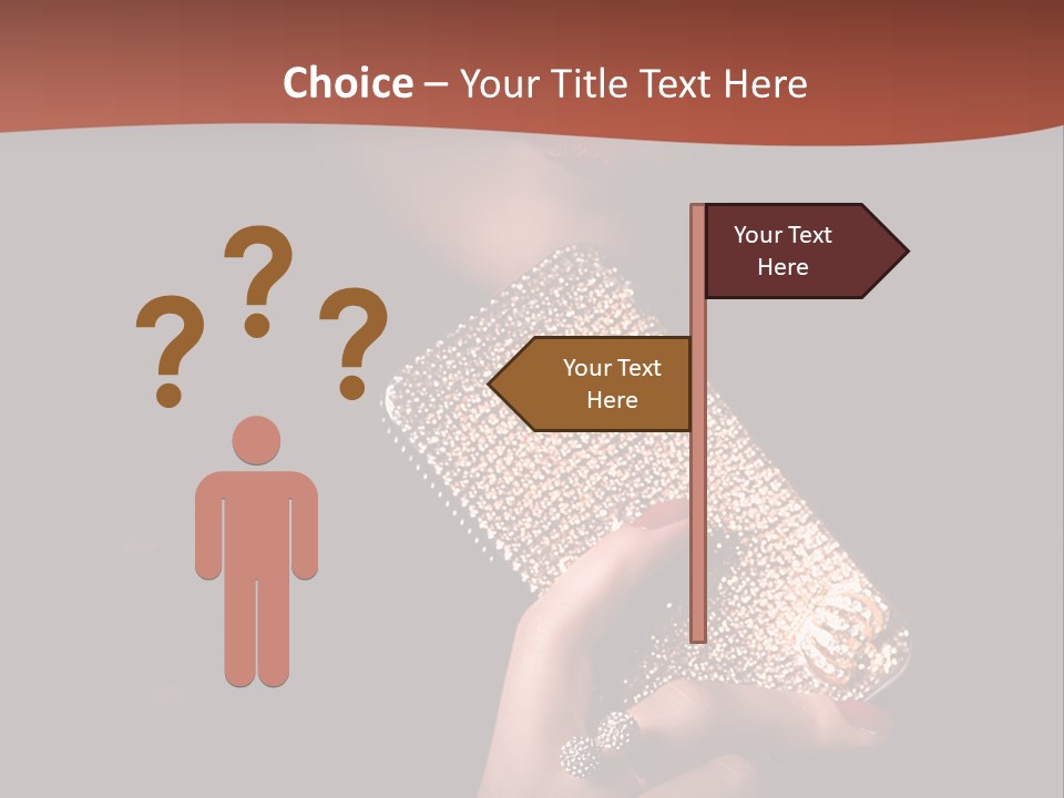 A Woman Holding A Cell Phone In Her Hand PowerPoint Template