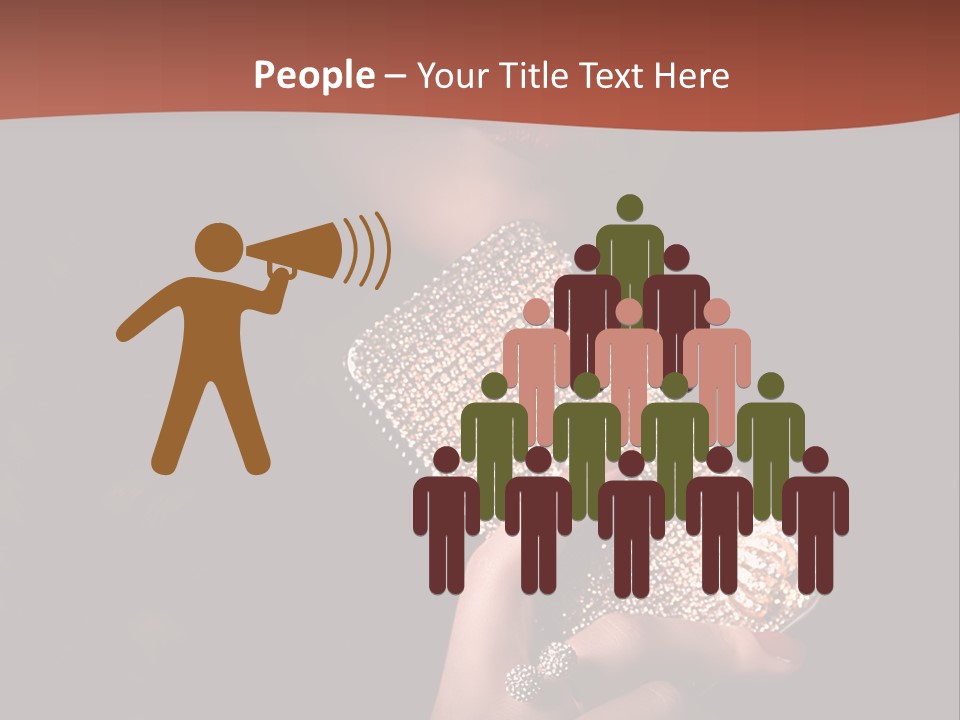 A Woman Holding A Cell Phone In Her Hand PowerPoint Template
