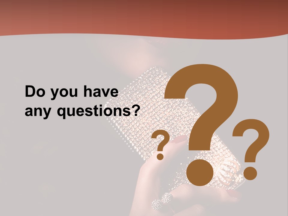 A Woman Holding A Cell Phone In Her Hand PowerPoint Template