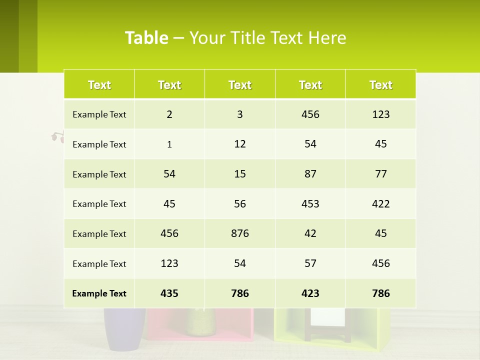 A Colorful Shelf With Flowers And A Vase On Top Of It PowerPoint Template