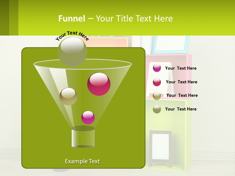 A Colorful Shelf With Flowers And A Vase On Top Of It PowerPoint Template