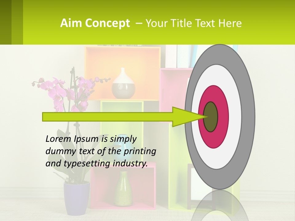 A Colorful Shelf With Flowers And A Vase On Top Of It PowerPoint Template