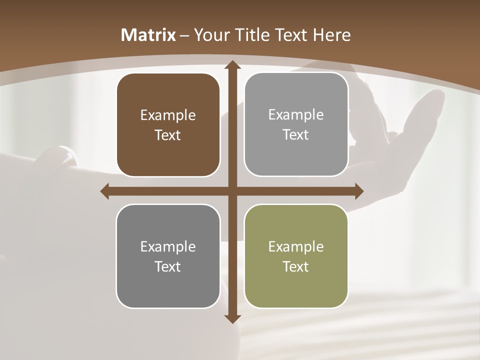 A Woman Sitting On A Bed With Her Hands In The Air PowerPoint Template