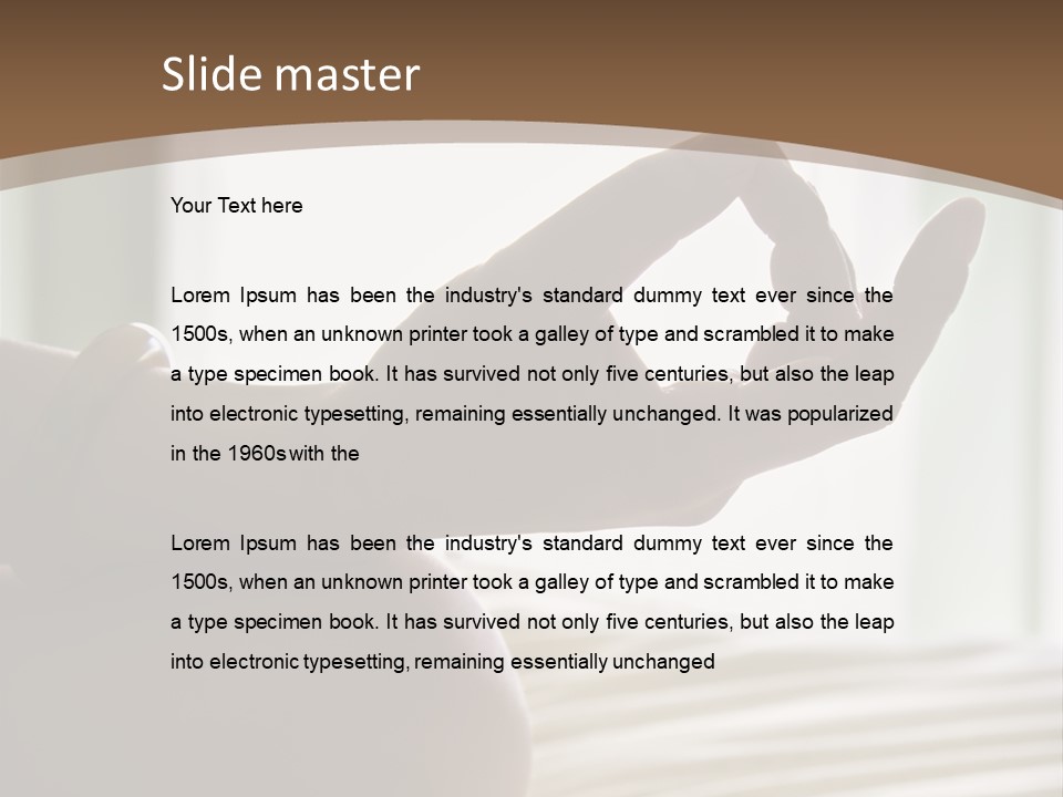 A Woman Sitting On A Bed With Her Hands In The Air PowerPoint Template