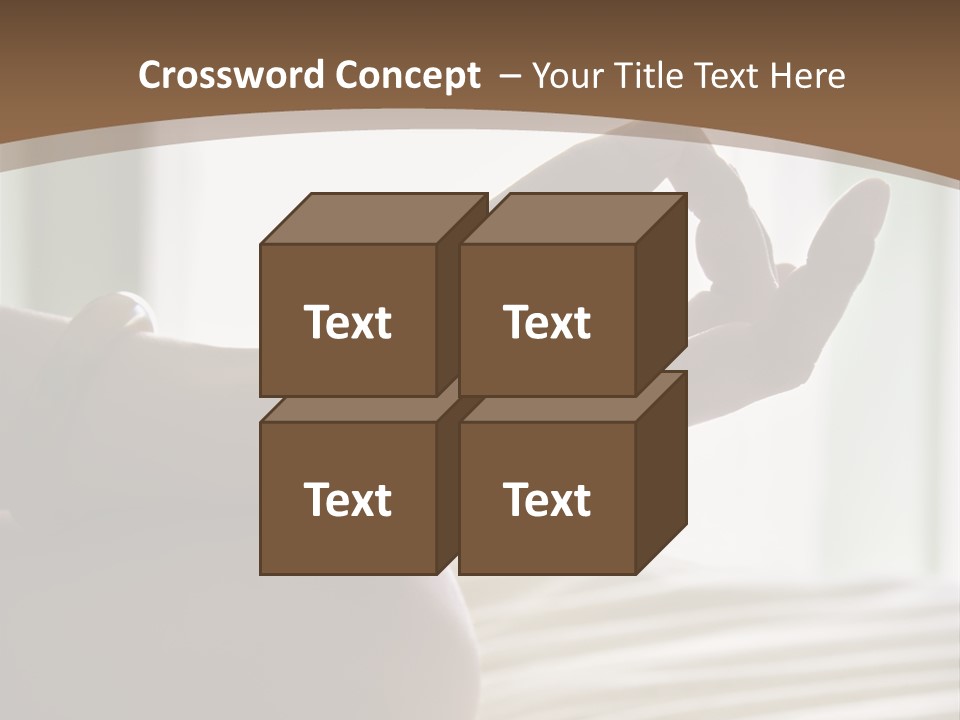 A Woman Sitting On A Bed With Her Hands In The Air PowerPoint Template