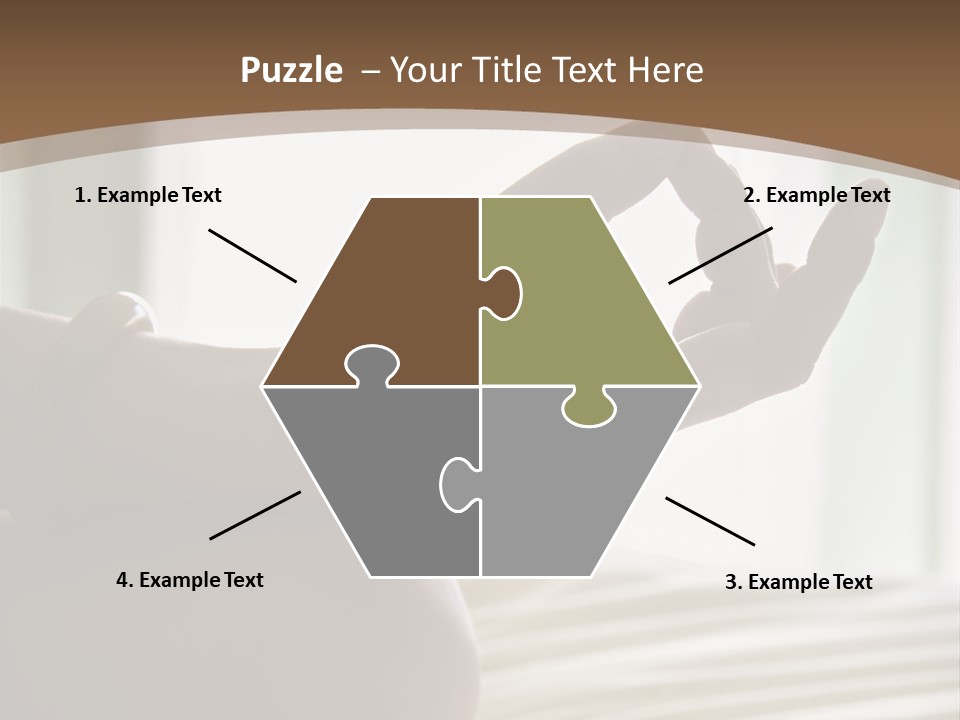 A Woman Sitting On A Bed With Her Hands In The Air PowerPoint Template