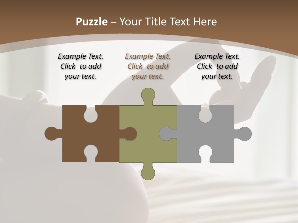 A Woman Sitting On A Bed With Her Hands In The Air PowerPoint Template