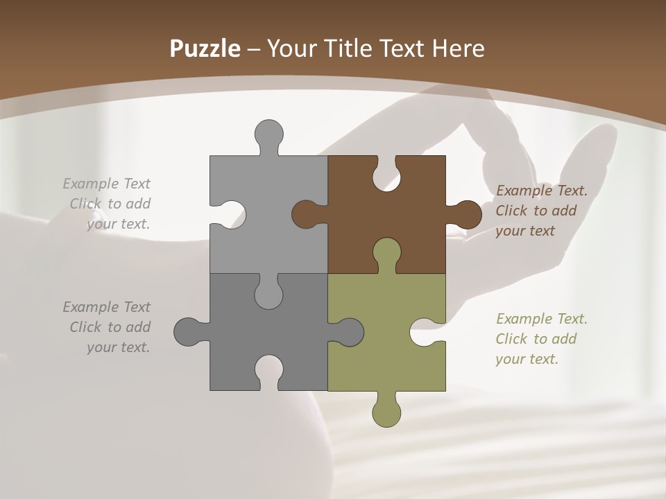 A Woman Sitting On A Bed With Her Hands In The Air PowerPoint Template