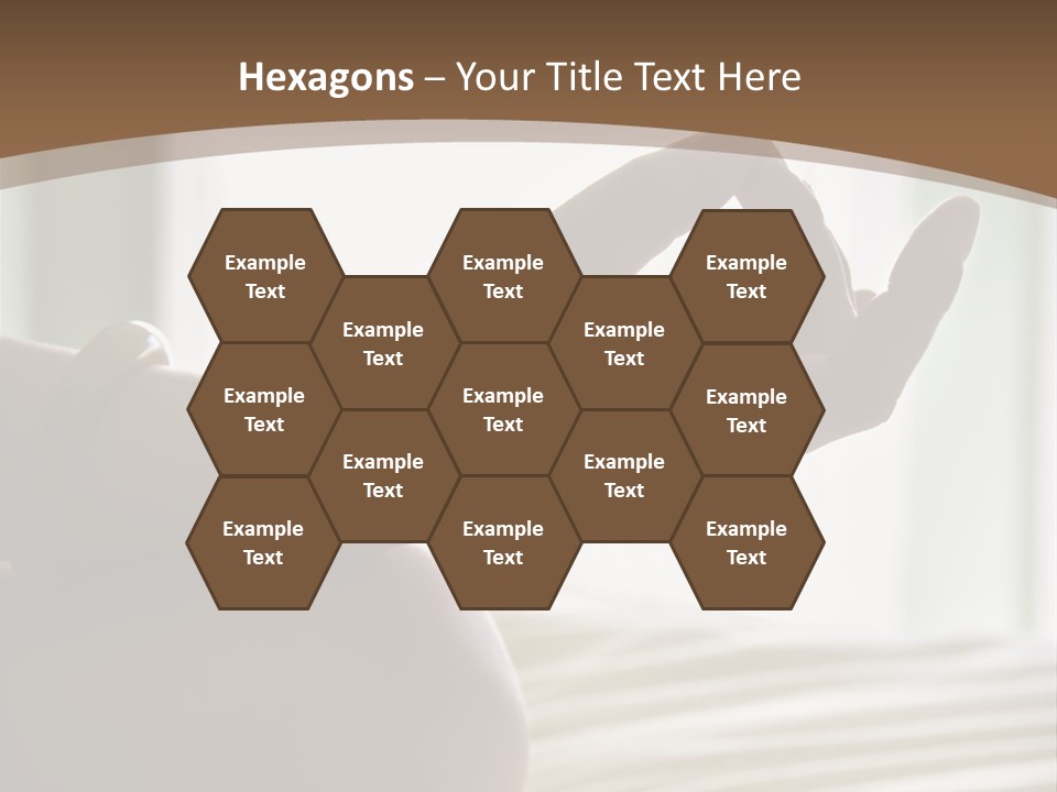 A Woman Sitting On A Bed With Her Hands In The Air PowerPoint Template