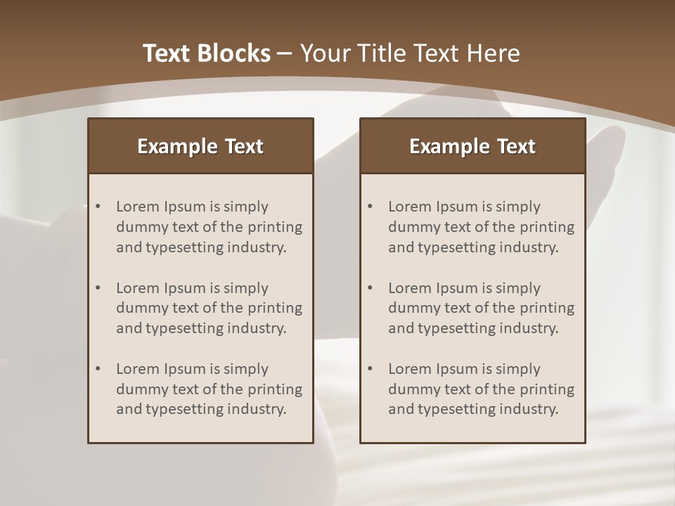 A Woman Sitting On A Bed With Her Hands In The Air PowerPoint Template