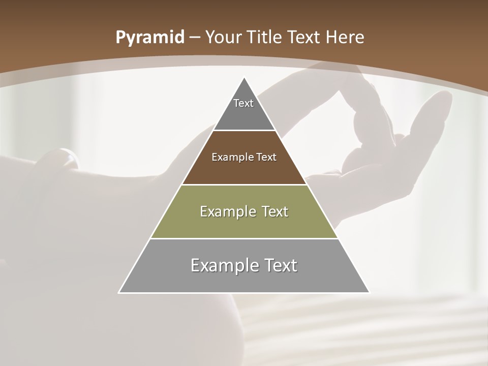 A Woman Sitting On A Bed With Her Hands In The Air PowerPoint Template