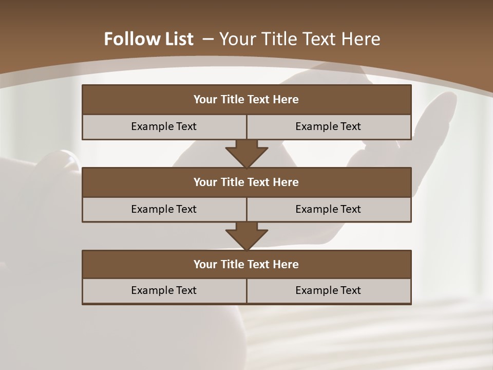 A Woman Sitting On A Bed With Her Hands In The Air PowerPoint Template