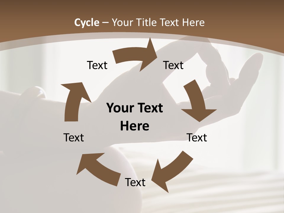 A Woman Sitting On A Bed With Her Hands In The Air PowerPoint Template