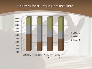 A Woman Sitting On A Bed With Her Hands In The Air PowerPoint Template