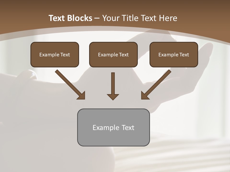 A Woman Sitting On A Bed With Her Hands In The Air PowerPoint Template
