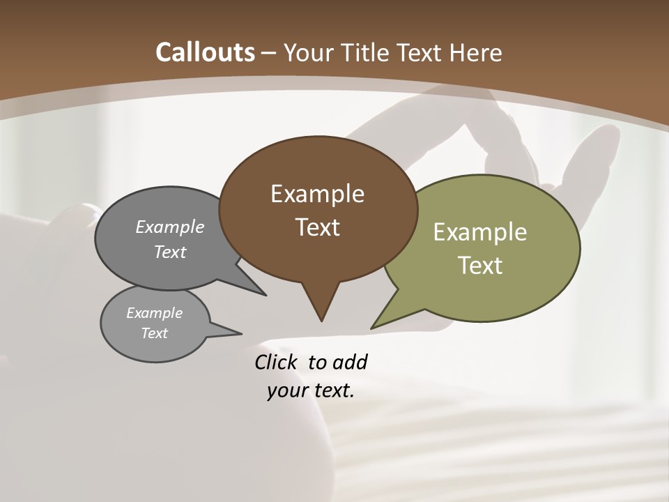 A Woman Sitting On A Bed With Her Hands In The Air PowerPoint Template