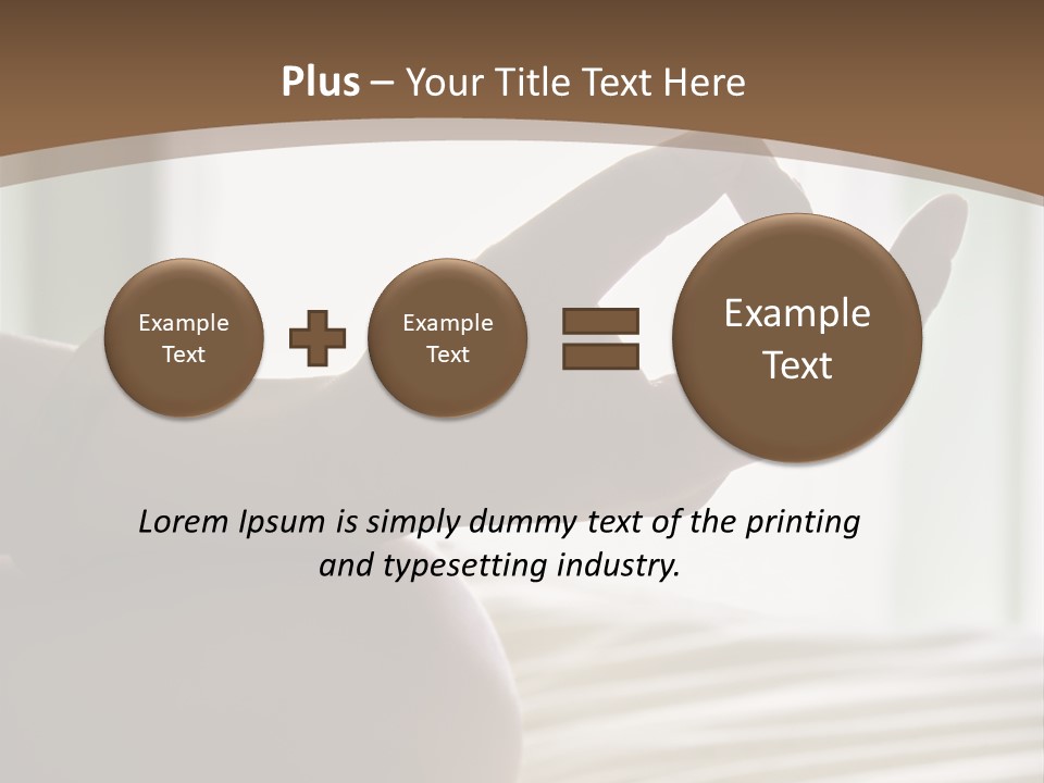 A Woman Sitting On A Bed With Her Hands In The Air PowerPoint Template