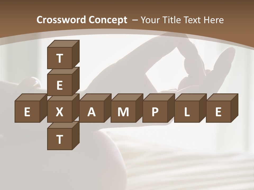 A Woman Sitting On A Bed With Her Hands In The Air PowerPoint Template