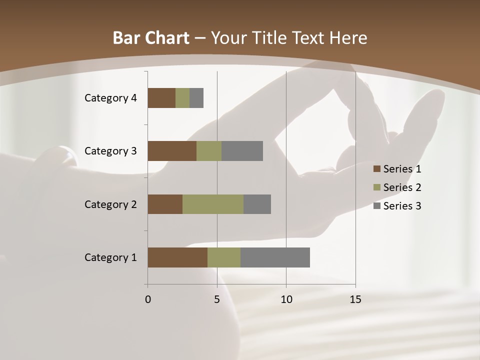 A Woman Sitting On A Bed With Her Hands In The Air PowerPoint Template