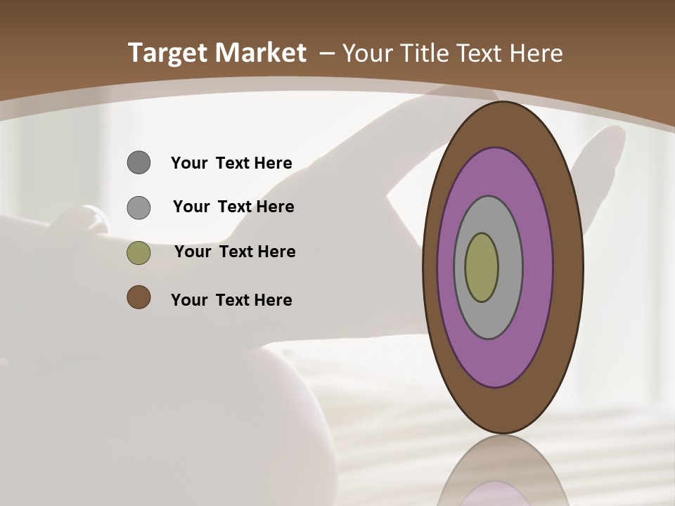 A Woman Sitting On A Bed With Her Hands In The Air PowerPoint Template