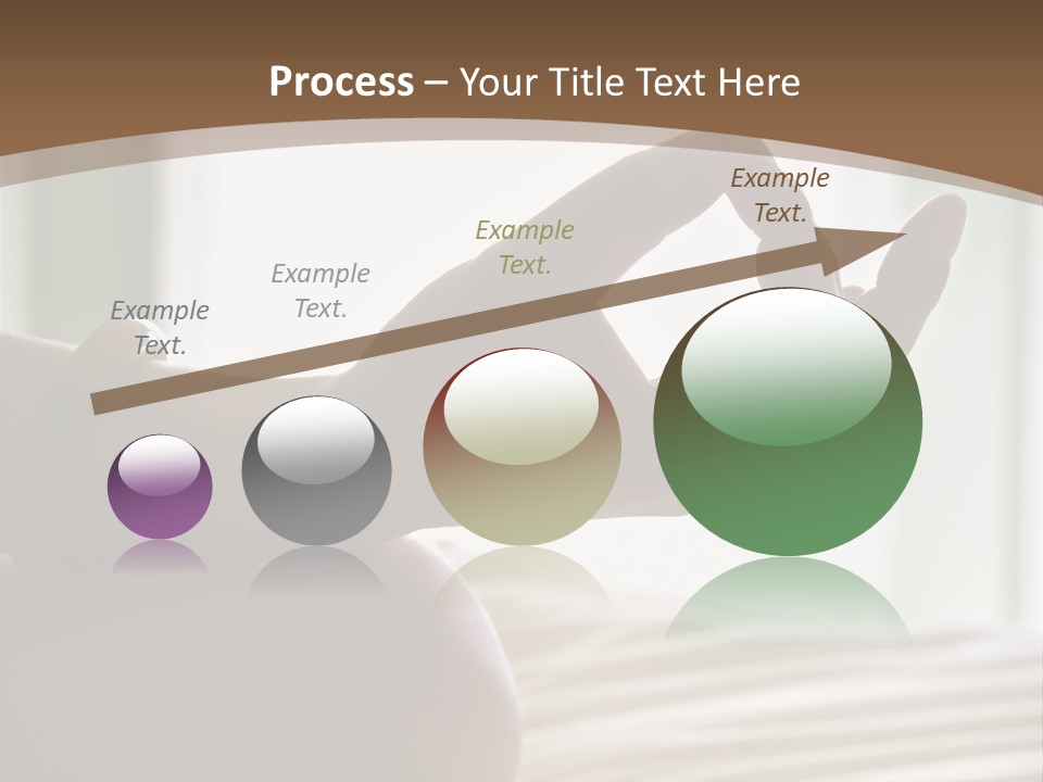 A Woman Sitting On A Bed With Her Hands In The Air PowerPoint Template