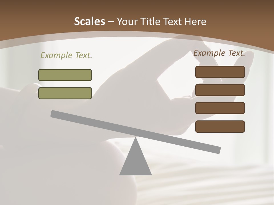 A Woman Sitting On A Bed With Her Hands In The Air PowerPoint Template