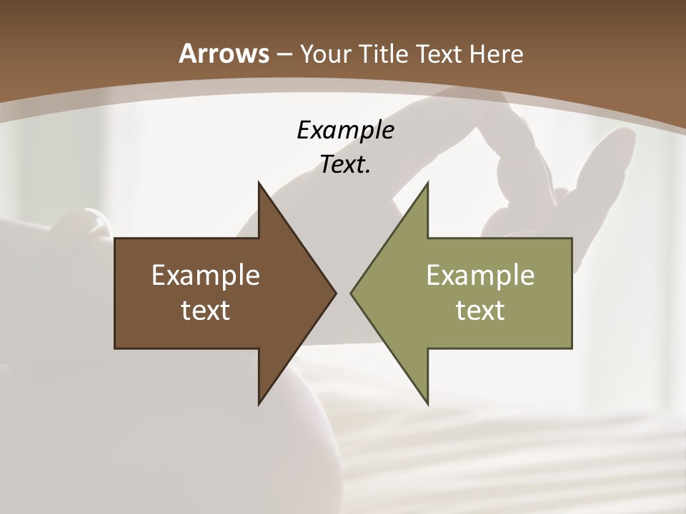 A Woman Sitting On A Bed With Her Hands In The Air PowerPoint Template