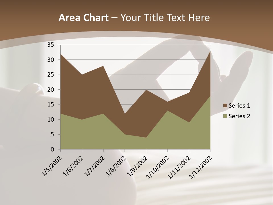 A Woman Sitting On A Bed With Her Hands In The Air PowerPoint Template