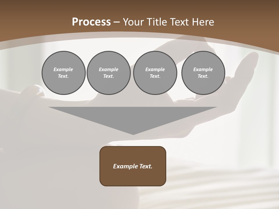 A Woman Sitting On A Bed With Her Hands In The Air PowerPoint Template