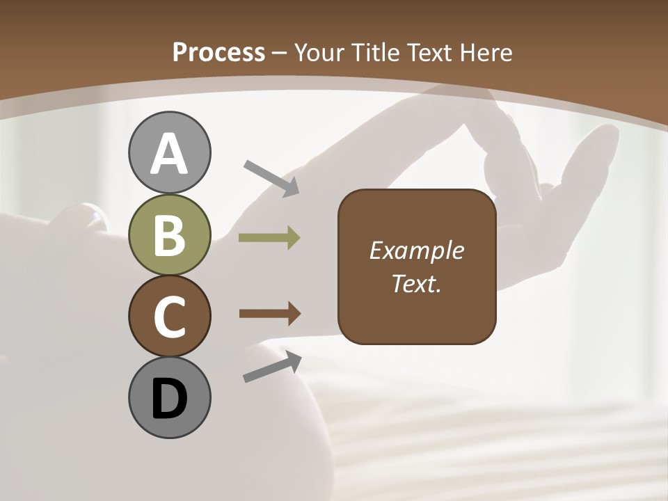 A Woman Sitting On A Bed With Her Hands In The Air PowerPoint Template