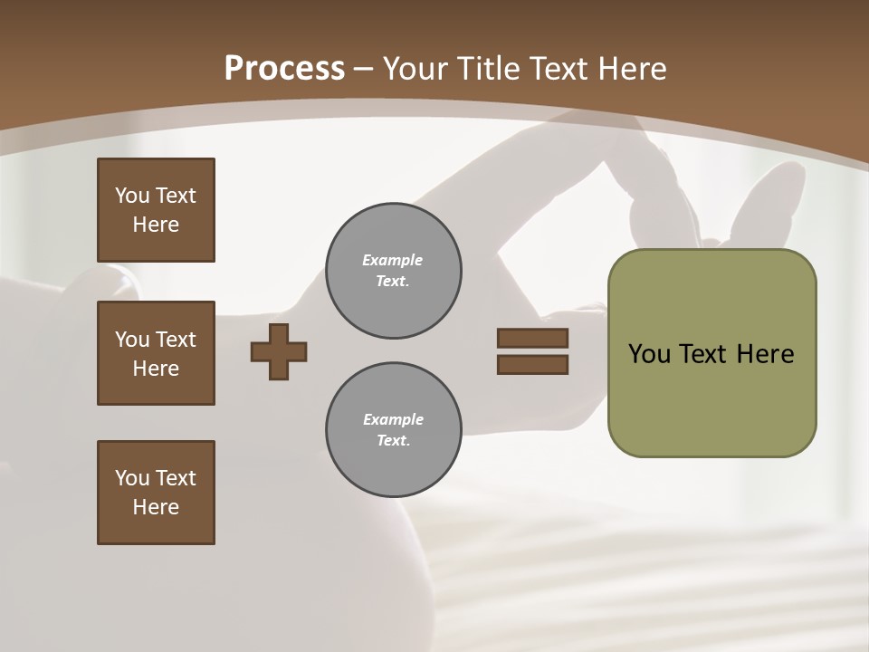 A Woman Sitting On A Bed With Her Hands In The Air PowerPoint Template
