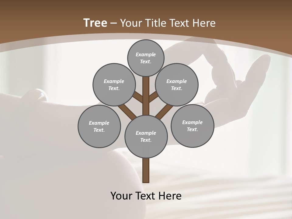 A Woman Sitting On A Bed With Her Hands In The Air PowerPoint Template