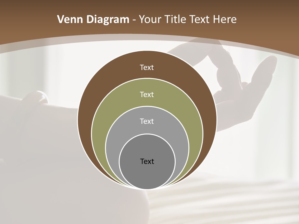 A Woman Sitting On A Bed With Her Hands In The Air PowerPoint Template