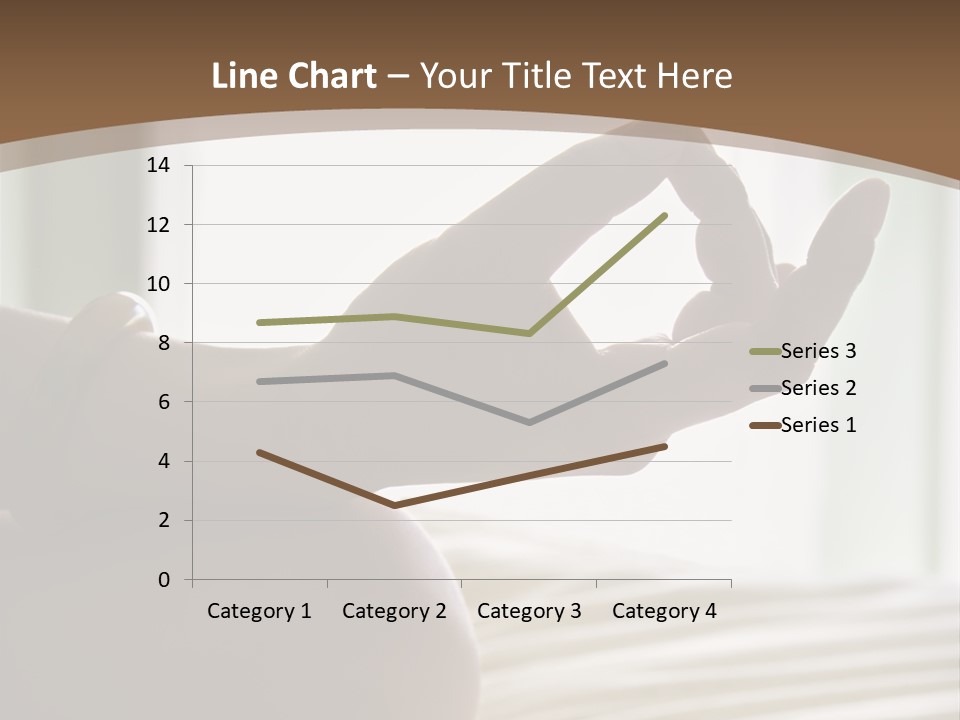 A Woman Sitting On A Bed With Her Hands In The Air PowerPoint Template