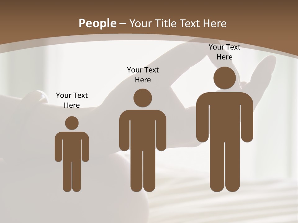 A Woman Sitting On A Bed With Her Hands In The Air PowerPoint Template