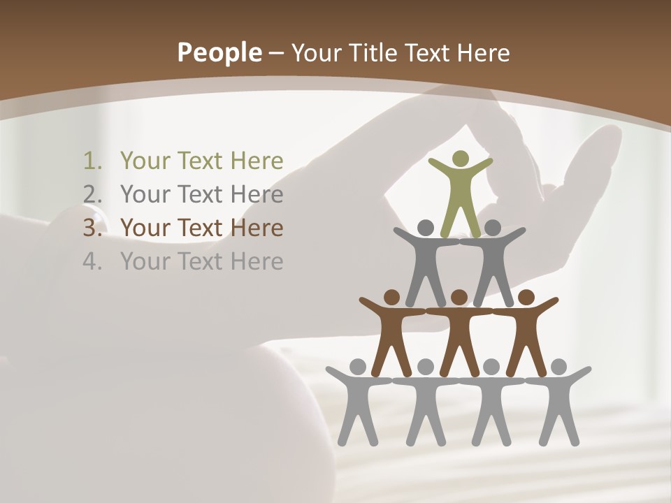 A Woman Sitting On A Bed With Her Hands In The Air PowerPoint Template