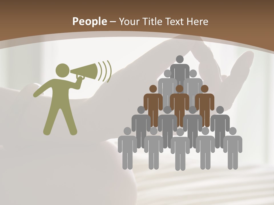 A Woman Sitting On A Bed With Her Hands In The Air PowerPoint Template