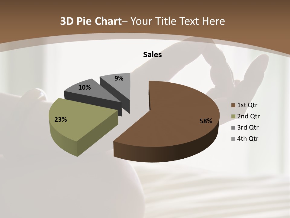 A Woman Sitting On A Bed With Her Hands In The Air PowerPoint Template