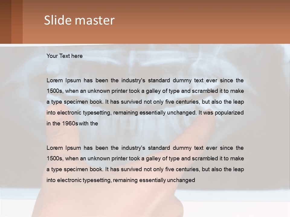 A Person Holding Their Hand Up In Front Of A X - Ray PowerPoint Template