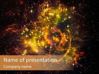 A Large Cluster Of Stars In The Night Sky PowerPoint Template