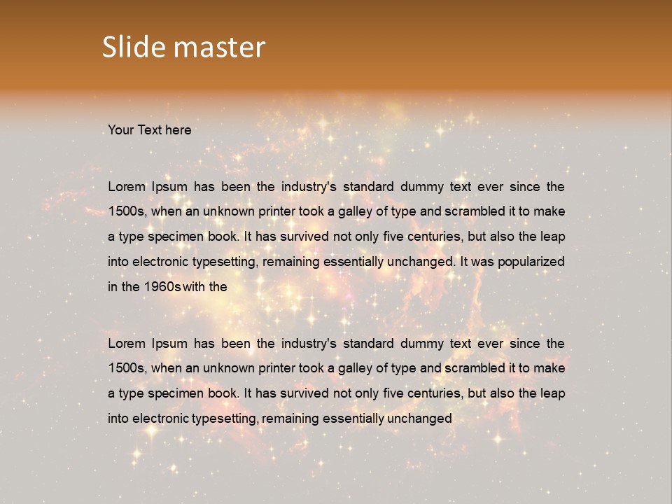 A Large Cluster Of Stars In The Night Sky PowerPoint Template