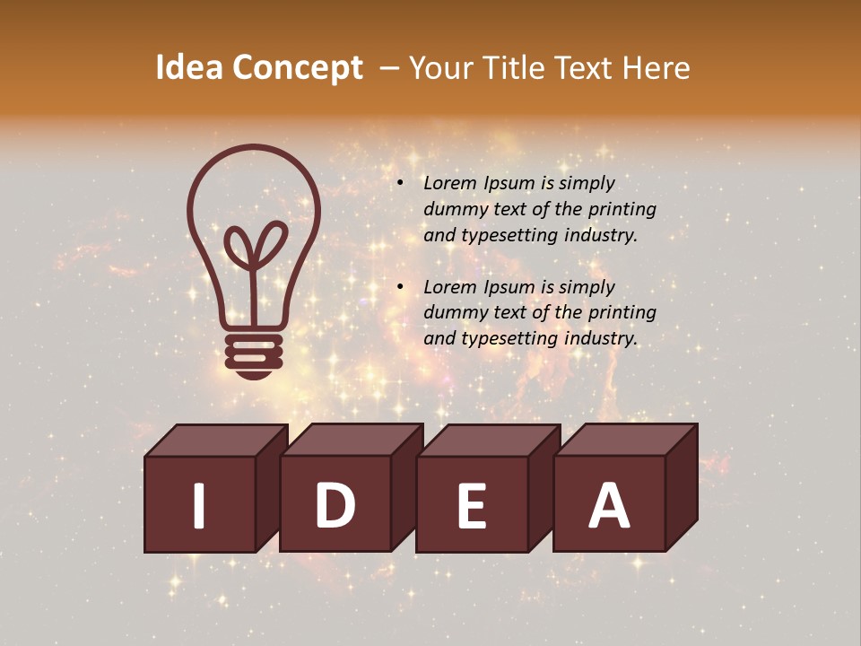 A Large Cluster Of Stars In The Night Sky PowerPoint Template