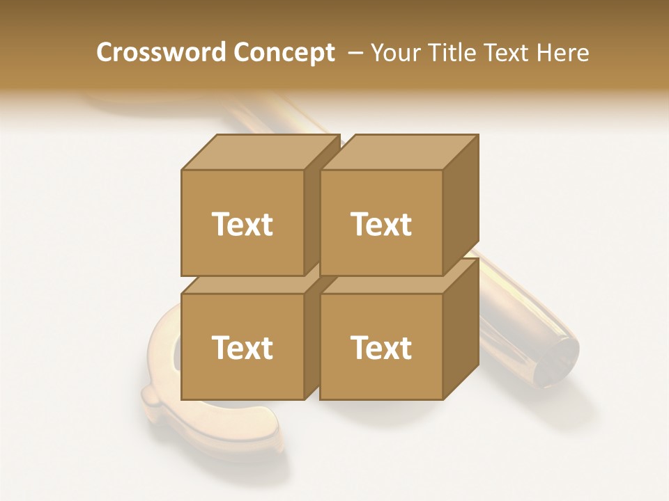 A Golden Key On Top Of A White Surface PowerPoint Template