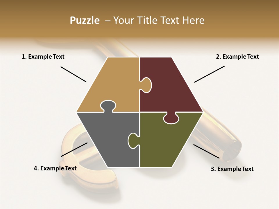 A Golden Key On Top Of A White Surface PowerPoint Template