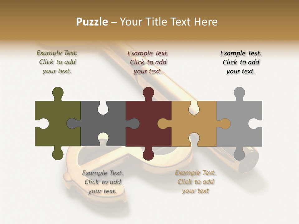 A Golden Key On Top Of A White Surface PowerPoint Template