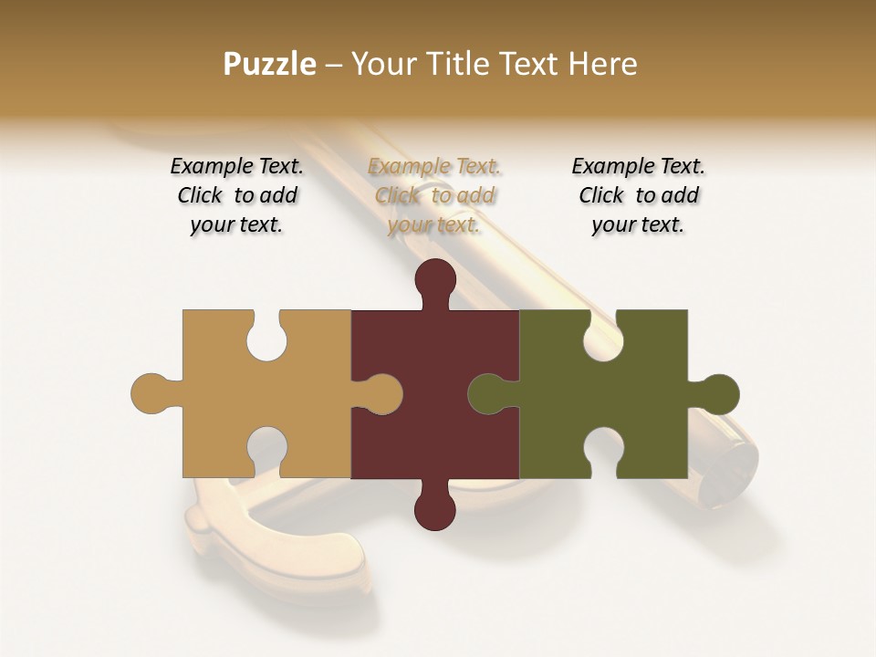 A Golden Key On Top Of A White Surface PowerPoint Template