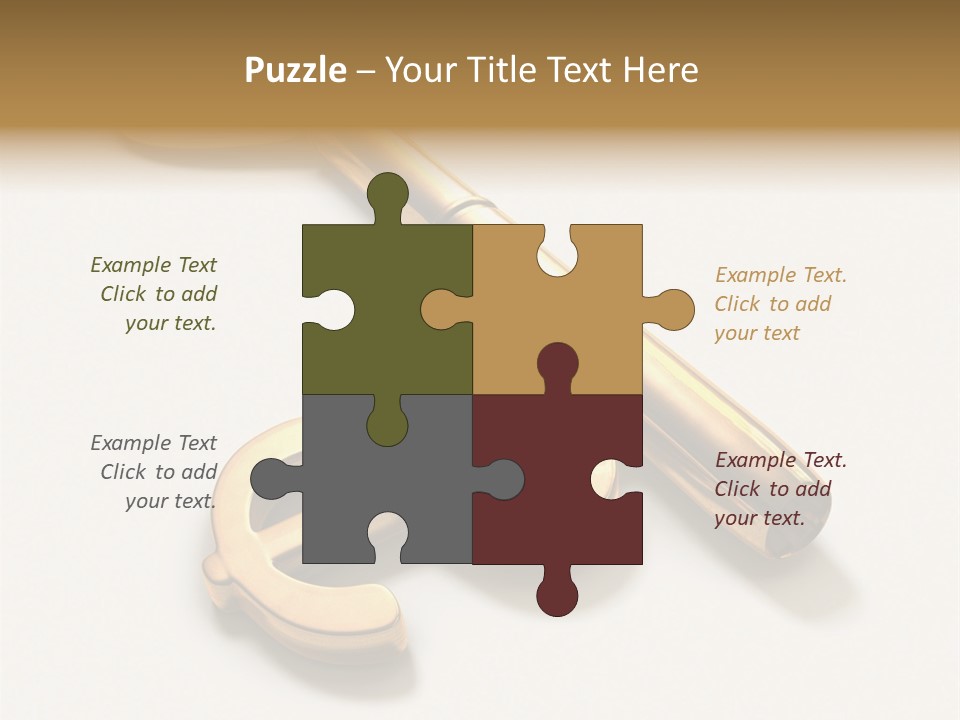 A Golden Key On Top Of A White Surface PowerPoint Template