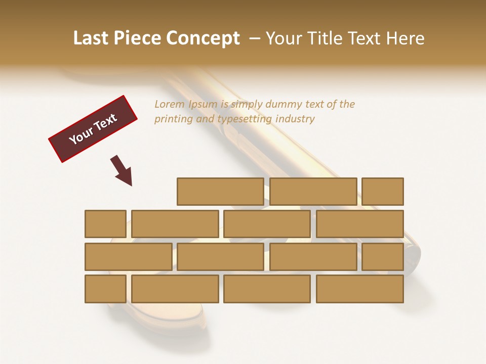 A Golden Key On Top Of A White Surface PowerPoint Template