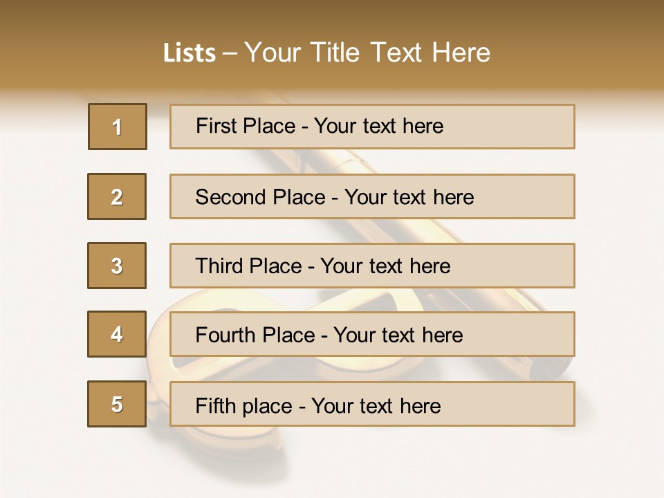 A Golden Key On Top Of A White Surface PowerPoint Template